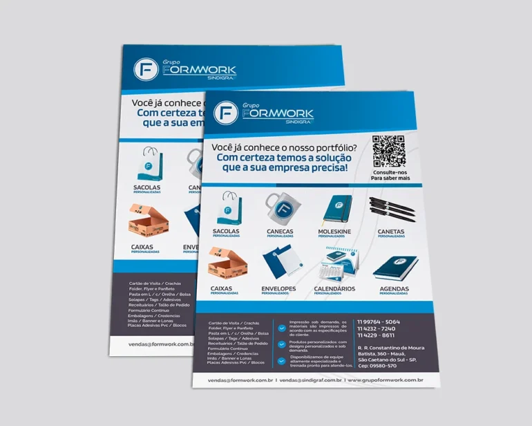 Flyers e Panfletos - Grupo Formwork Sindigraf